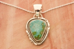Artie Yellowhorse Genuine Sonoran Gold  Turquoise Sterling Silver Native American Pendant